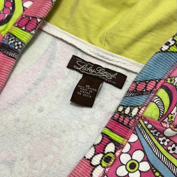 VHTF: Lucky Brand ᯾ psychedelic hippie oversized hoodie ᯾ vintage y2k ᯾ Size XL - Picture 3 of 6